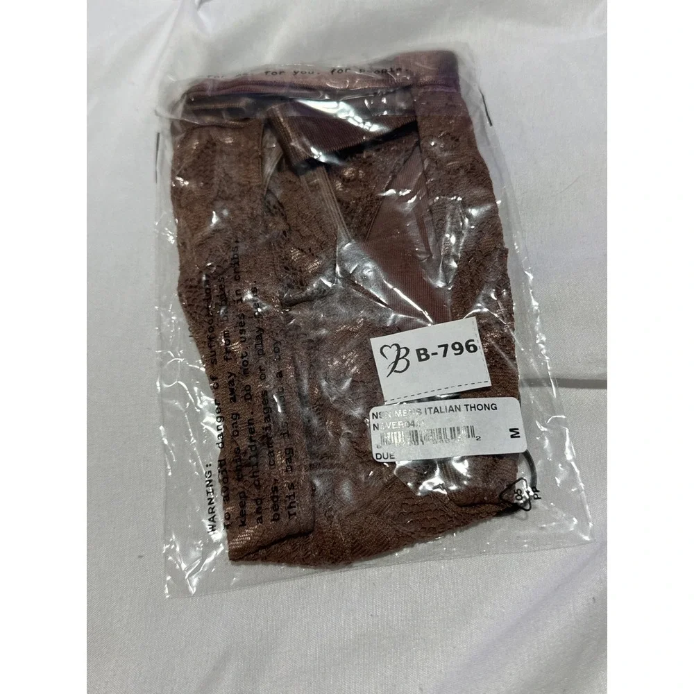 Cosabella Never Say Never Men's Luxury Lace Thong Brown Size‎ M